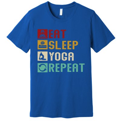 Eat Sleep Yoga Repeat Meditation Yoga Vintage Quotes Sayings Gift Premium T-Shirt