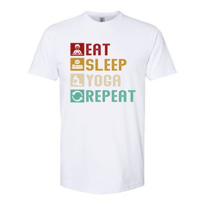 Eat Sleep Yoga Repeat Meditation Yoga Vintage Quotes Sayings Gift Softstyle® CVC T-Shirt