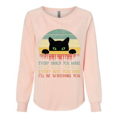 Every Snack You Make Cat Funny Cat Mom Cat Mama Cat Dad Womens California Wash Sweatshirt