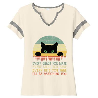 Every Snack You Make Cat Funny Cat Mom Cat Mama Cat Dad Ladies Halftime Notch Neck Tee