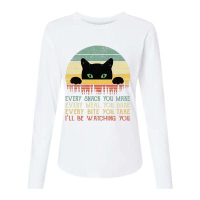 Every Snack You Make Cat Funny Cat Mom Cat Mama Cat Dad Womens Cotton Relaxed Long Sleeve T-Shirt