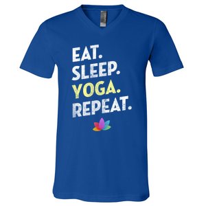 Eat Sleep Yoga Repeagreat Gift Funny Yoga Cute Gift V-Neck T-Shirt