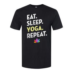 Eat Sleep Yoga Repeagreat Gift Funny Yoga Cute Gift Softstyle CVC T-Shirt