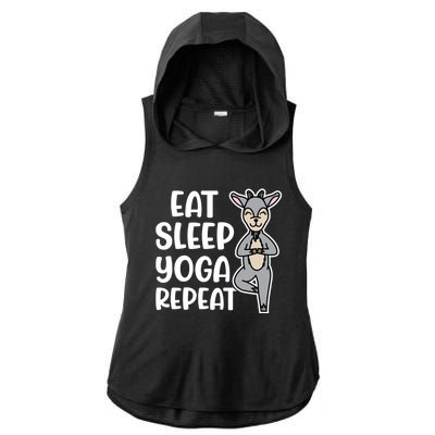 Eat Sleep Yoga Repeat Goat Yoga Fitness Cute Funny Meaningful Gift Ladies PosiCharge Tri-Blend Wicking Draft Hoodie Tank