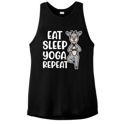 Eat Sleep Yoga Repeat Goat Yoga Fitness Cute Funny Meaningful Gift Ladies PosiCharge Tri-Blend Wicking Tank