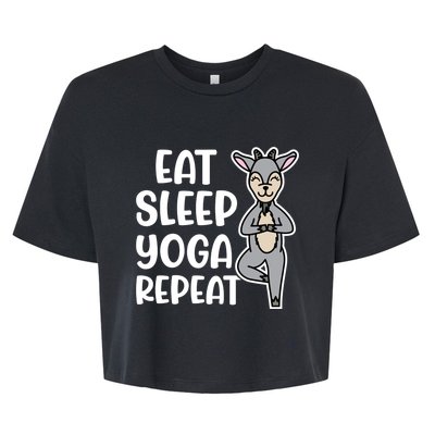 Eat Sleep Yoga Repeat Goat Yoga Fitness Cute Funny Meaningful Gift Bella+Canvas Jersey Crop Tee