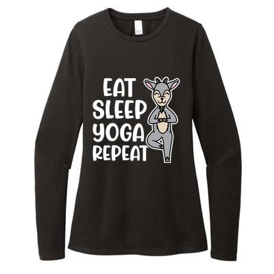 Eat Sleep Yoga Repeat Goat Yoga Fitness Cute Funny Meaningful Gift Womens CVC Long Sleeve Shirt