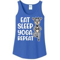 Eat Sleep Yoga Repeat Goat Yoga Fitness Cute Funny Meaningful Gift Ladies Essential Tank