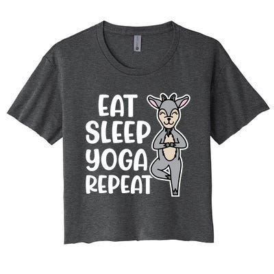 Eat Sleep Yoga Repeat Goat Yoga Fitness Cute Funny Meaningful Gift Women's Crop Top Tee