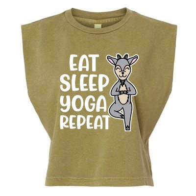 Eat Sleep Yoga Repeat Goat Yoga Fitness Cute Funny Meaningful Gift Garment-Dyed Women's Muscle Tee