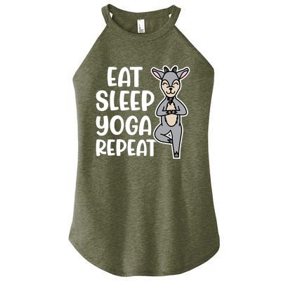 Eat Sleep Yoga Repeat Goat Yoga Fitness Cute Funny Meaningful Gift Women's Perfect Tri Rocker Tank