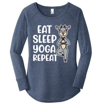 Eat Sleep Yoga Repeat Goat Yoga Fitness Cute Funny Meaningful Gift Women's Perfect Tri Tunic Long Sleeve Shirt