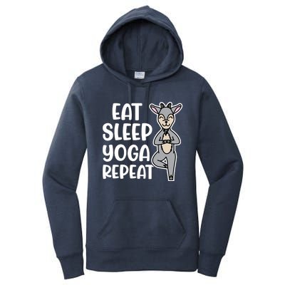 Eat Sleep Yoga Repeat Goat Yoga Fitness Cute Funny Meaningful Gift Women's Pullover Hoodie