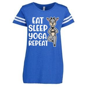 Eat Sleep Yoga Repeat Goat Yoga Fitness Cute Funny Meaningful Gift Enza Ladies Jersey Football T-Shirt