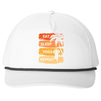 Eat Sleep Yoga Repeat Vintage Retro Yoga Sloth Summer Gift Snapback Five-Panel Rope Hat