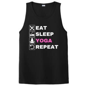 Eat Sleep Yoga Repeat Exercise Gym Funny Yoga Funny Workout Gift PosiCharge Competitor Tank