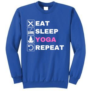 Eat Sleep Yoga Repeat Exercise Gym Funny Yoga Funny Workout Gift Sweatshirt