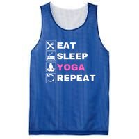 Eat Sleep Yoga Repeat Exercise Gym Funny Yoga Funny Workout Gift Mesh Reversible Basketball Jersey Tank