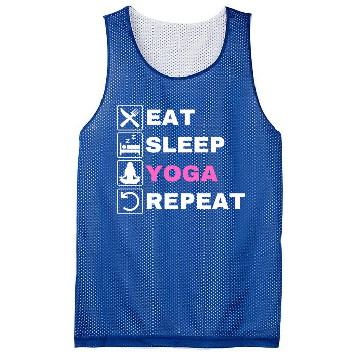 Eat Sleep Yoga Repeat Exercise Gym Funny Yoga Funny Workout Gift Mesh Reversible Basketball Jersey Tank