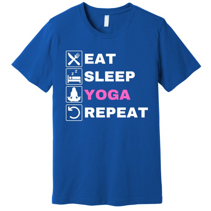 Eat Sleep Yoga Repeat Exercise Gym Funny Yoga Funny Workout Gift Premium T-Shirt