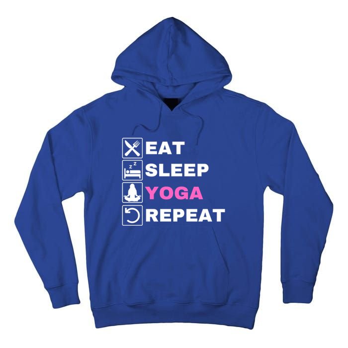 Eat Sleep Yoga Repeat Exercise Gym Funny Yoga Funny Workout Gift Tall Hoodie