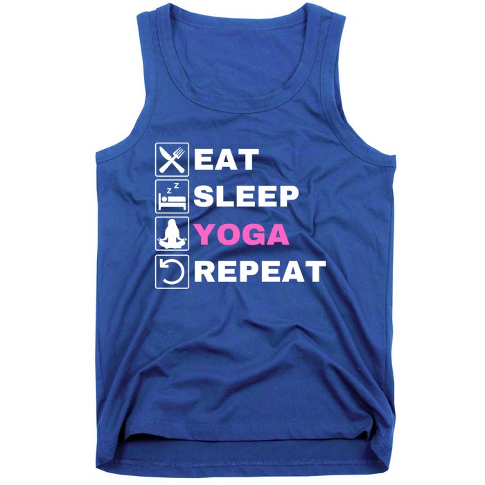 Eat Sleep Yoga Repeat Exercise Gym Funny Yoga Funny Workout Gift Tank Top