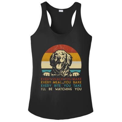 Every Snack You Make Golden Retriever Dog Breed Retro Ladies PosiCharge Competitor Racerback Tank