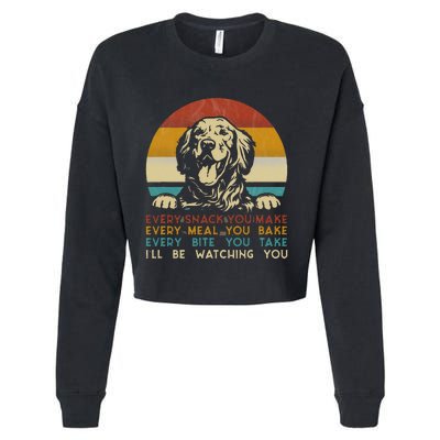 Every Snack You Make Golden Retriever Dog Breed Retro Cropped Pullover Crew