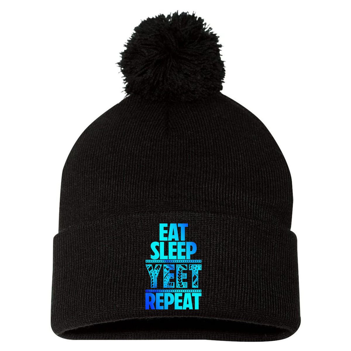 Eat Sleep Yeet Repeat Vintage Jey Yeet Pom Pom 12in Knit Beanie