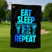 Eat Sleep Yeet Repeat Vintage Jey Yeet Golf Towel