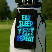 Eat Sleep Yeet Repeat Vintage Jey Yeet Golf Towel