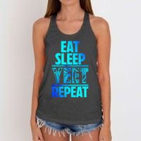 Eat Sleep Yeet Repeat Vintage Jey Yeet Women's Knotted Racerback Tank