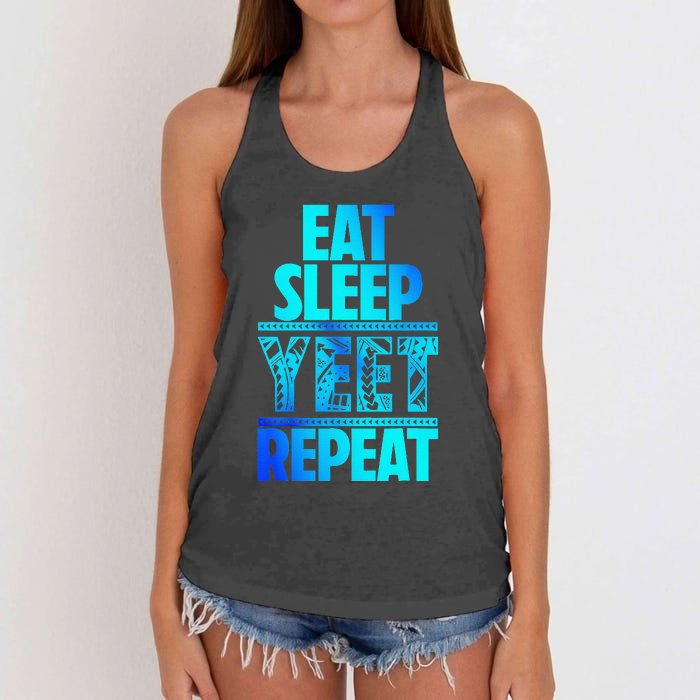 Eat Sleep Yeet Repeat Vintage Jey Yeet Women's Knotted Racerback Tank