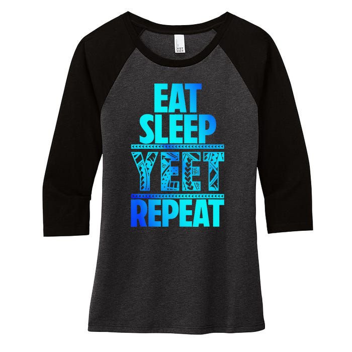 Eat Sleep Yeet Repeat Vintage Jey Yeet Women's Tri-Blend 3/4-Sleeve Raglan Shirt