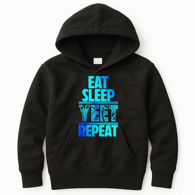 Eat Sleep Yeet Repeat Vintage Jey Yeet Kids Hoodie