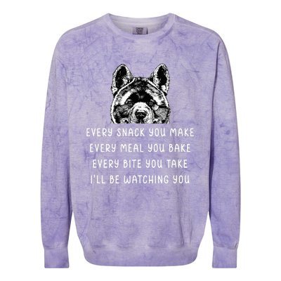 Every Snack You Make Every Meal You Bake Akita Inu Colorblast Crewneck Sweatshirt