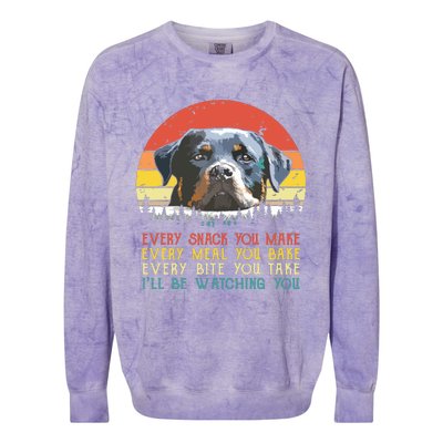 Every Snack You Make Dog Shirts Rottie Mom Cute Rottweiler Colorblast Crewneck Sweatshirt