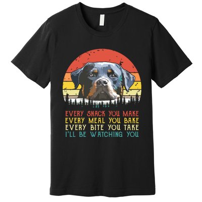 Every Snack You Make Dog Shirts Rottie Mom Cute Rottweiler Premium T-Shirt