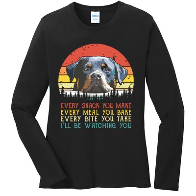 Every Snack You Make Dog Shirts Rottie Mom Cute Rottweiler Ladies Long Sleeve Shirt