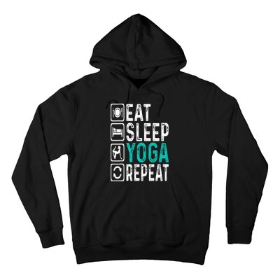 Eat Sleep Yoga Repeat Funny Yoga Lovers Costume Yoga Hoodie