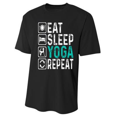 Eat Sleep Yoga Repeat Funny Yoga Lovers Costume Yoga Performance Sprint T-Shirt