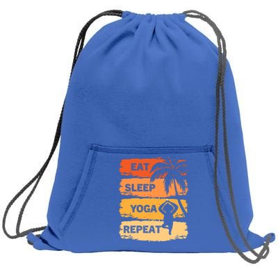 Eat Sleep Yoga Repeat Vintage Retro Yoga Sloth Summer Cute Gift Sweatshirt Cinch Pack Bag