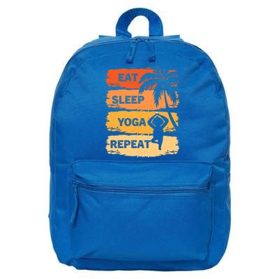 Eat Sleep Yoga Repeat Vintage Retro Yoga Sloth Summer Cute Gift 16 in Basic Backpack