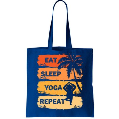 Eat Sleep Yoga Repeat Vintage Retro Yoga Sloth Summer Cute Gift Tote Bag