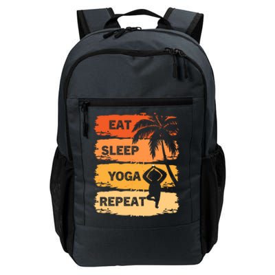 Eat Sleep Yoga Repeat Vintage Retro Yoga Sloth Summer Cute Gift Daily Commute Backpack