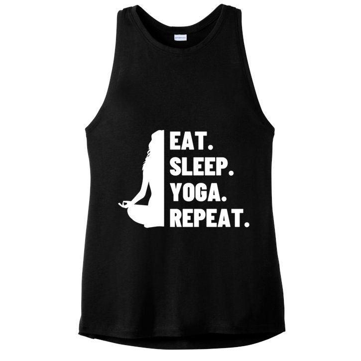 Eat Sleep Yoga Repeat Pilates Great Gift Ladies PosiCharge Tri-Blend Wicking Tank
