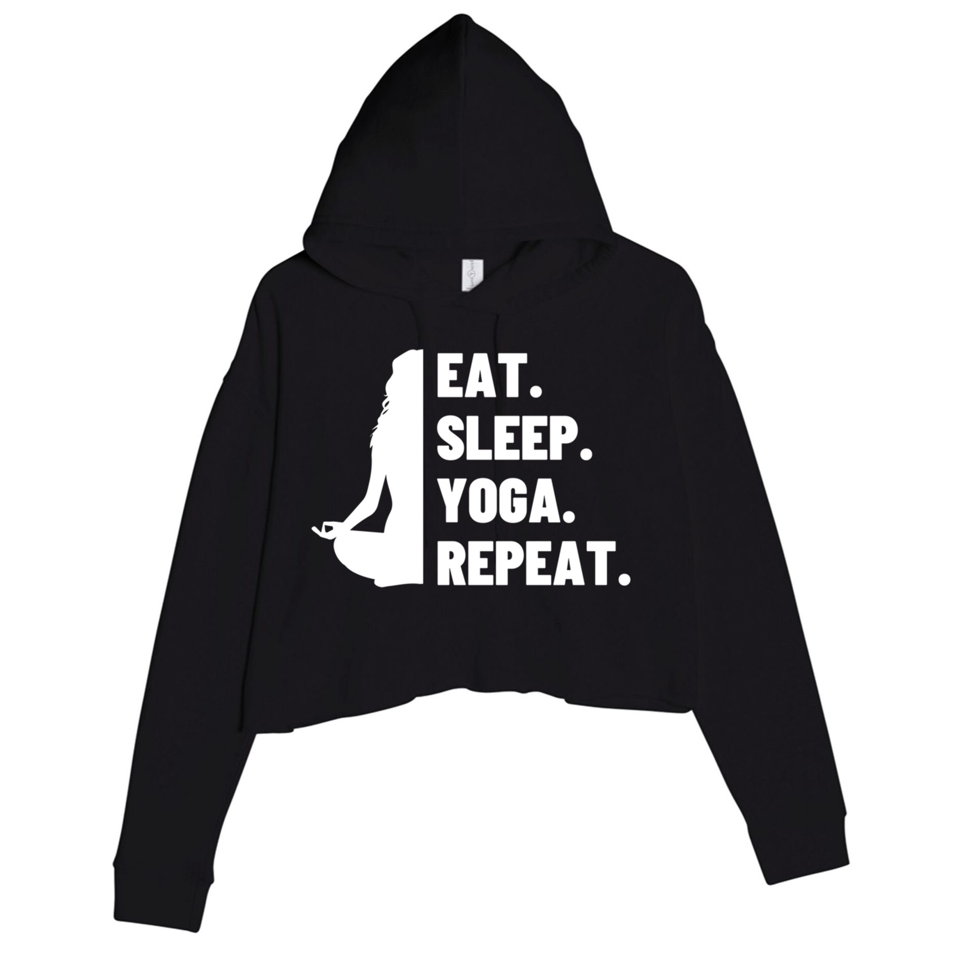 Eat Sleep Yoga Repeat Pilates Great Gift Crop Fleece Hoodie