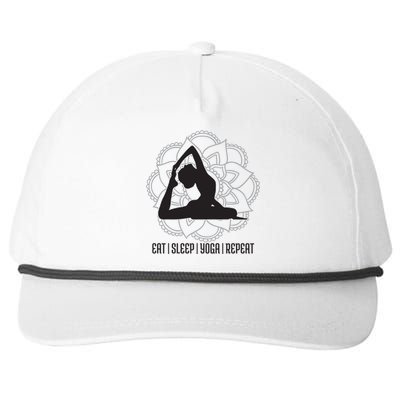 Eat Sleep Yoga Repeat Yoga Outfit Yoga Yogi Gift Snapback Five-Panel Rope Hat