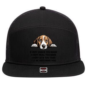 Every Snack You Make Every Meal You Bake Funny Beagle 7 Panel Mesh Trucker Snapback Hat