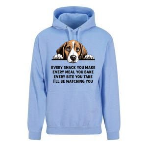 Every Snack You Make Every Meal You Bake Funny Beagle Unisex Surf Hoodie